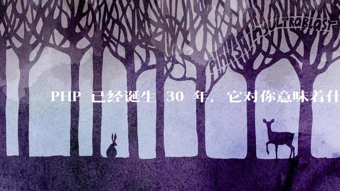 PHP 已经诞生 30 年，它对你意味着什么？